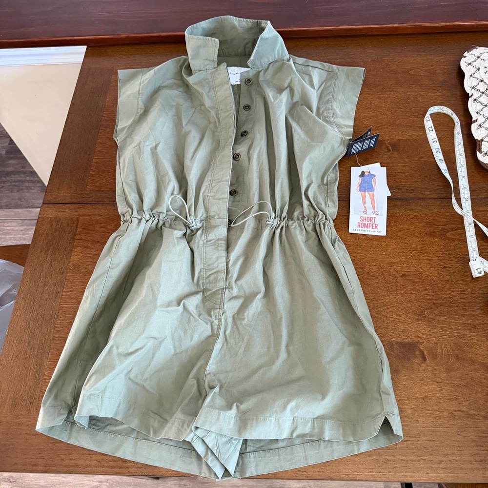 Celebrity Pink Olive Button-Up Jacket
